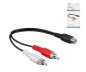 Preview: Câble audio DINIC 1x RCA femelle - 2x mâle, noir, DINIC Box avec trou européen, longueur 0,20m